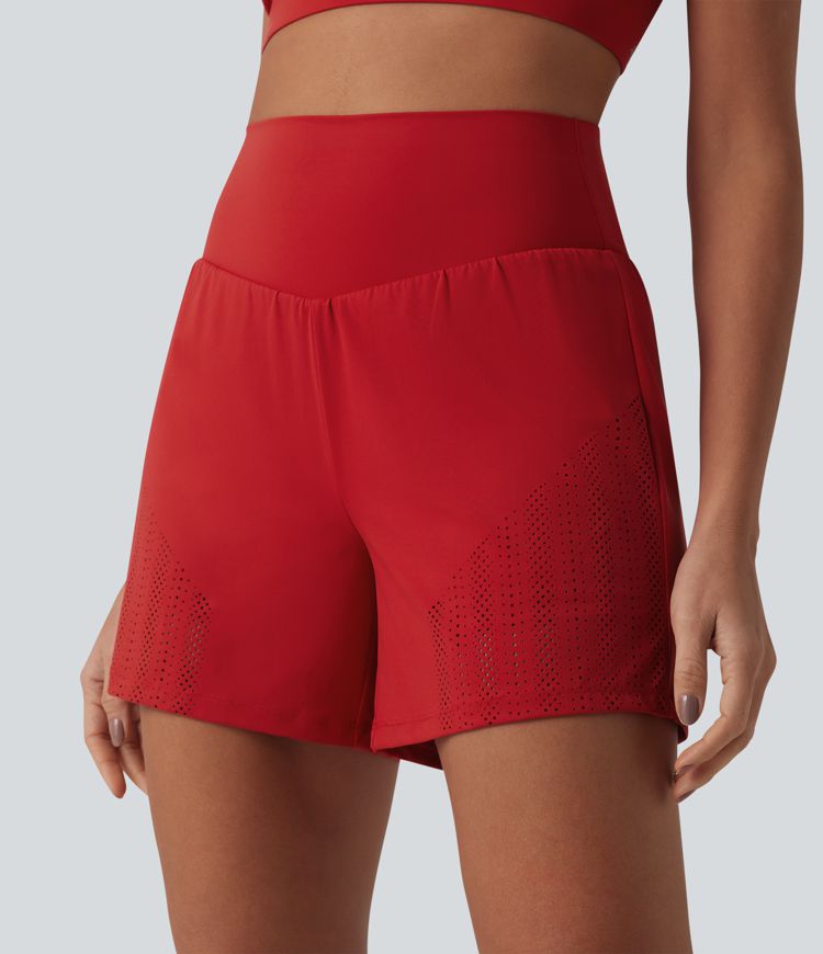 2-in-1 Lauf-Shorts mit hohem Bund und Seitentaschen - 12,7 cm