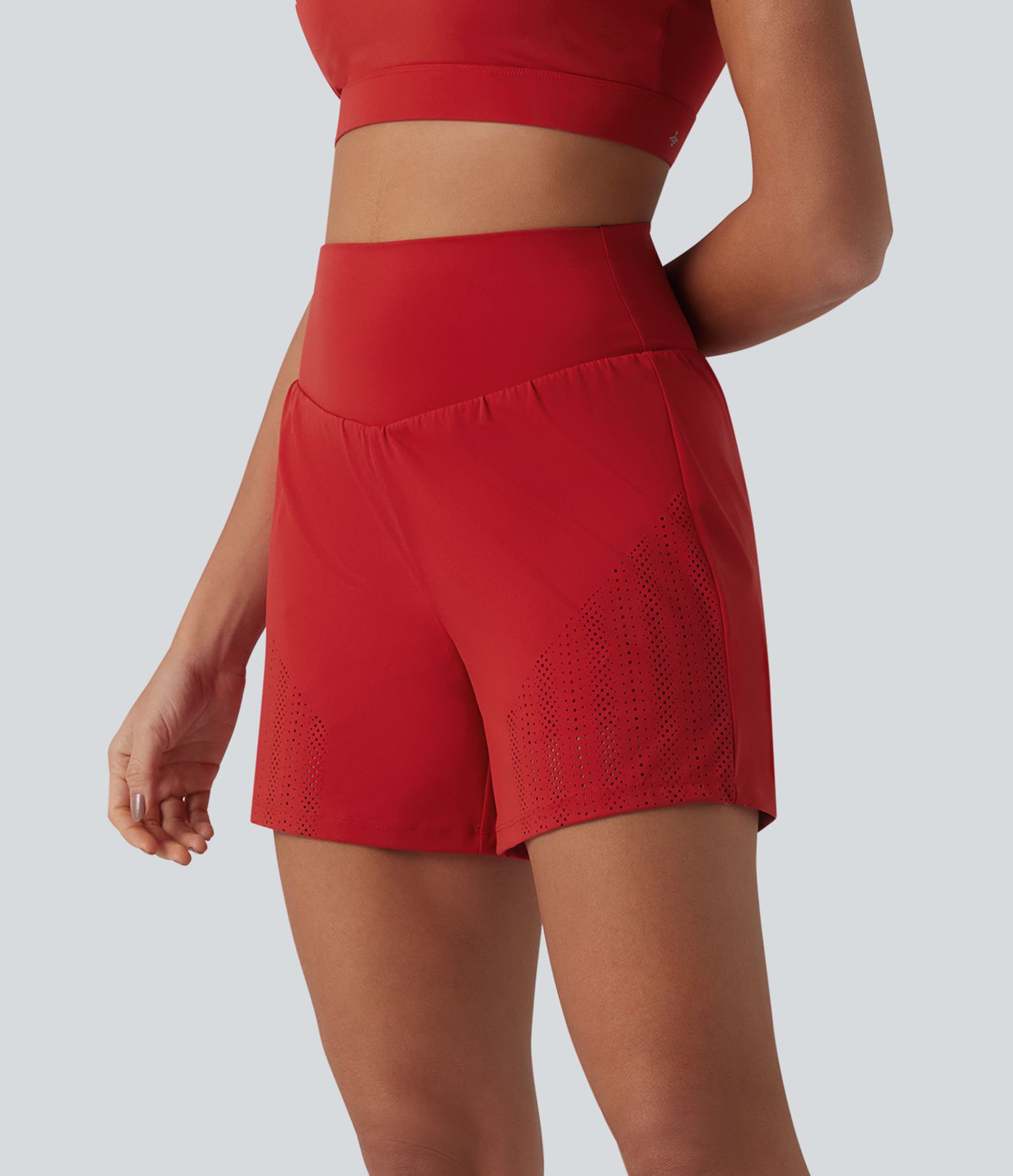 2-in-1 Lauf-Shorts mit hohem Bund und Seitentaschen - 12,7 cm