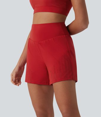 2-in-1 Lauf-Shorts mit hohem Bund und Seitentaschen - 12,7 cm