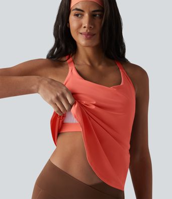 Halara UltraSculpt™ Trainingstanktop mit integriertem BH, verstellbarer Schnalle und überkreuzten, rückenfreien Trägern