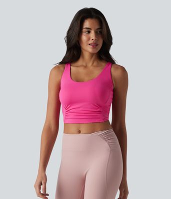 SoftlyZero™ Plush Débardeur de sport dos nu croisé et torsadé, bretelles ajustables et soutien-gorge intégré SoftlyZero™ Plush Débardeur de sport dos nu croisé et torsadé, bretelles ajustables et soutien-gorge intégré