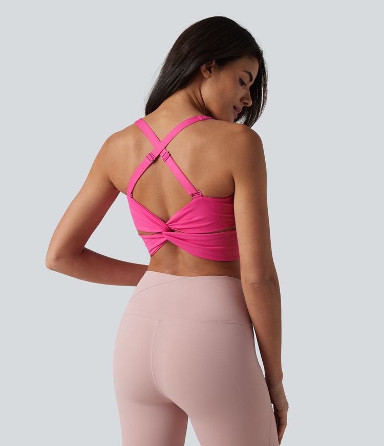 SoftlyZero™ Plush Crisscross Backless Twisted Back Adjustable Straps Built-in Bra Workout Tank Top SoftlyZero™ Plush Crisscross Backless Twisted Back Adjustable Straps Built-in Bra Workout Tank Top
