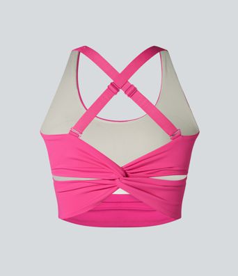 SoftlyZero™ Plush Débardeur de sport dos nu croisé et torsadé, bretelles ajustables et soutien-gorge intégré SoftlyZero™ Plush Débardeur de sport dos nu croisé et torsadé, bretelles ajustables et soutien-gorge intégré