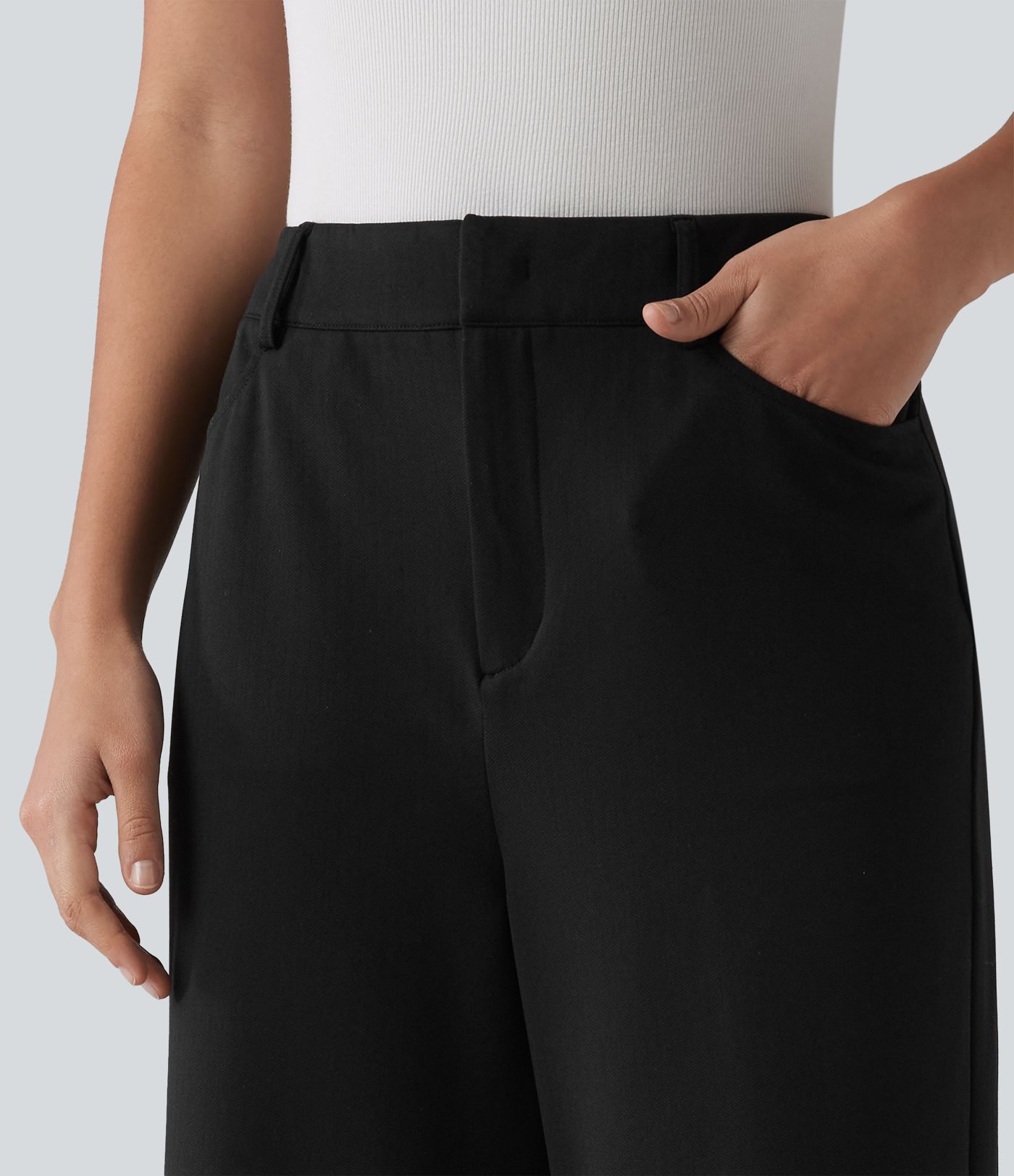 Halara Flex™ High-waisted Herringbone Work Straight Leg Pants with Pockets