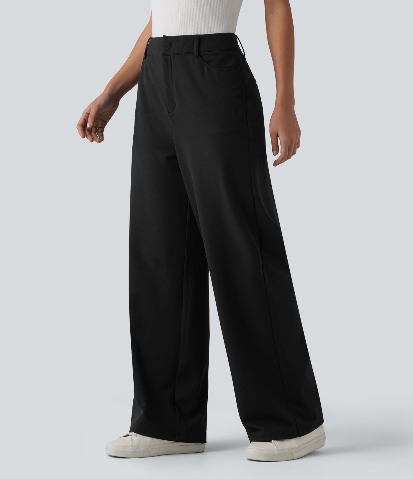 Halara Flex™ High-waisted Herringbone Work Straight Leg Pants with Pockets