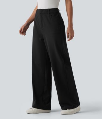 Halara Flex™ High-waisted Herringbone Work Straight Leg Pants with Pockets