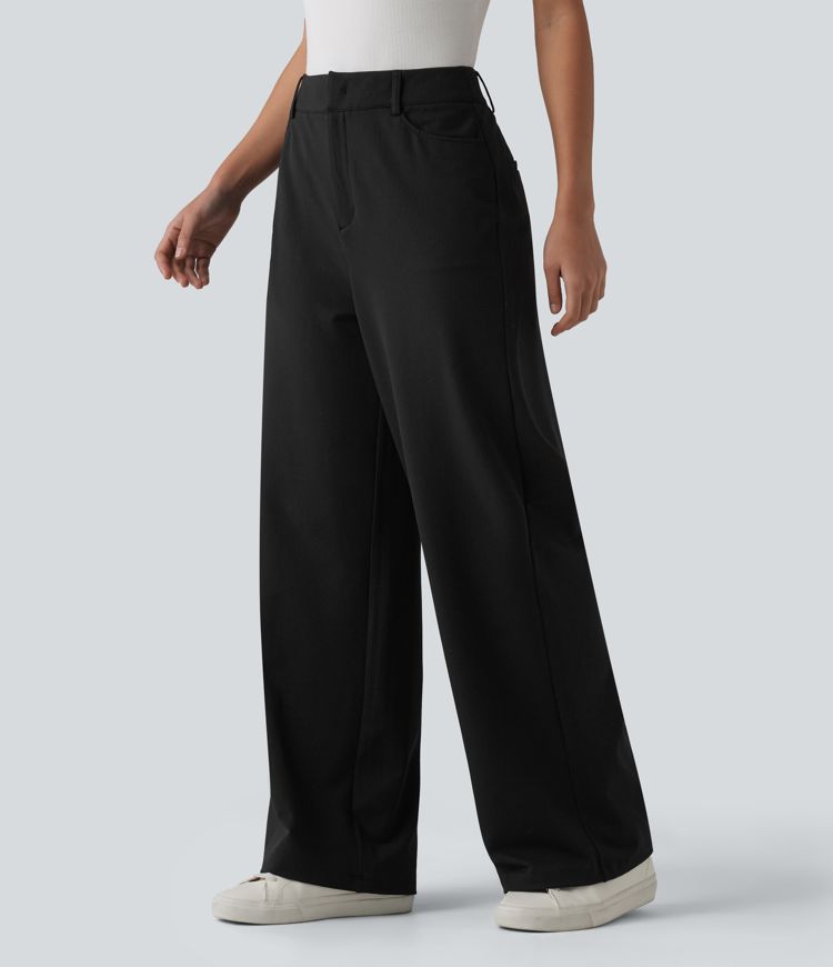 Halara Flex™ High-waisted Herringbone Work Straight Leg Pants with Pockets