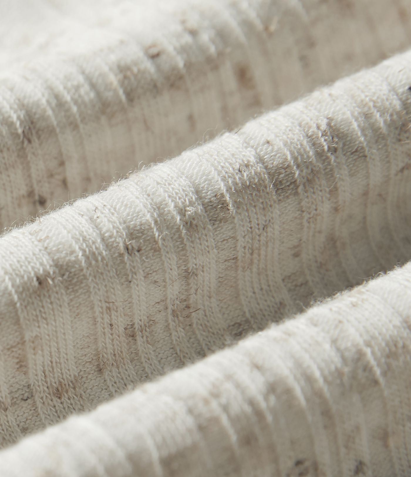 Jupe courte évasée 2-en-1 taille haute en maille côtelée mélange lin avec poches