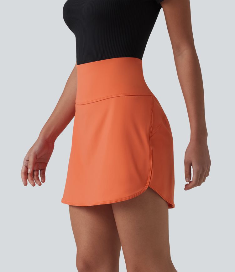 Jupe de golf courte 2-en-1 SoftlyZero™ Airy toucher frais taille ultra haute ventre plat avec ourlet arrondi et poches