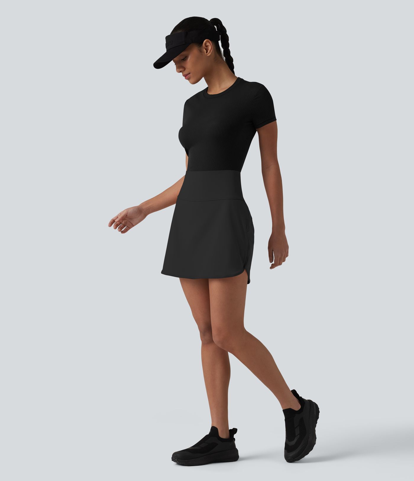 SoftlyZero™ Airy Ultra High-Waist Tummy Control Curved Hem 2-in-1 Cool Touch Golf Mini Skirt with Pockets