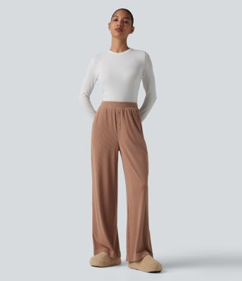 High Waisted Lounge Trousers with Pockets