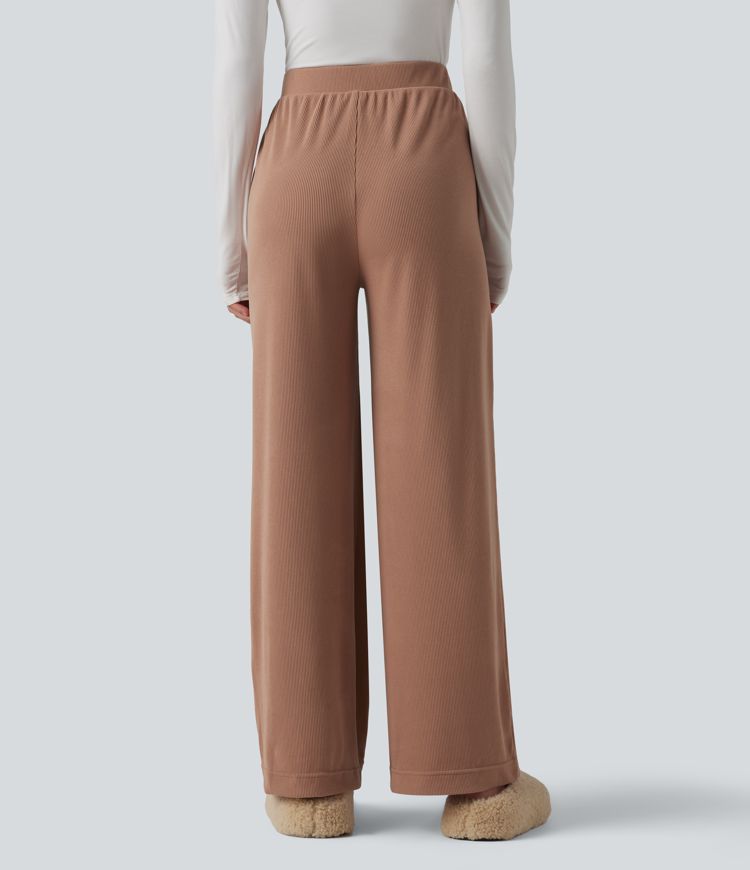 High Waisted Lounge Trousers with Pockets