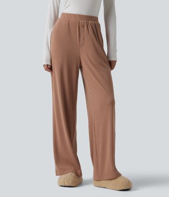 High Waisted Lounge Trousers with Pockets