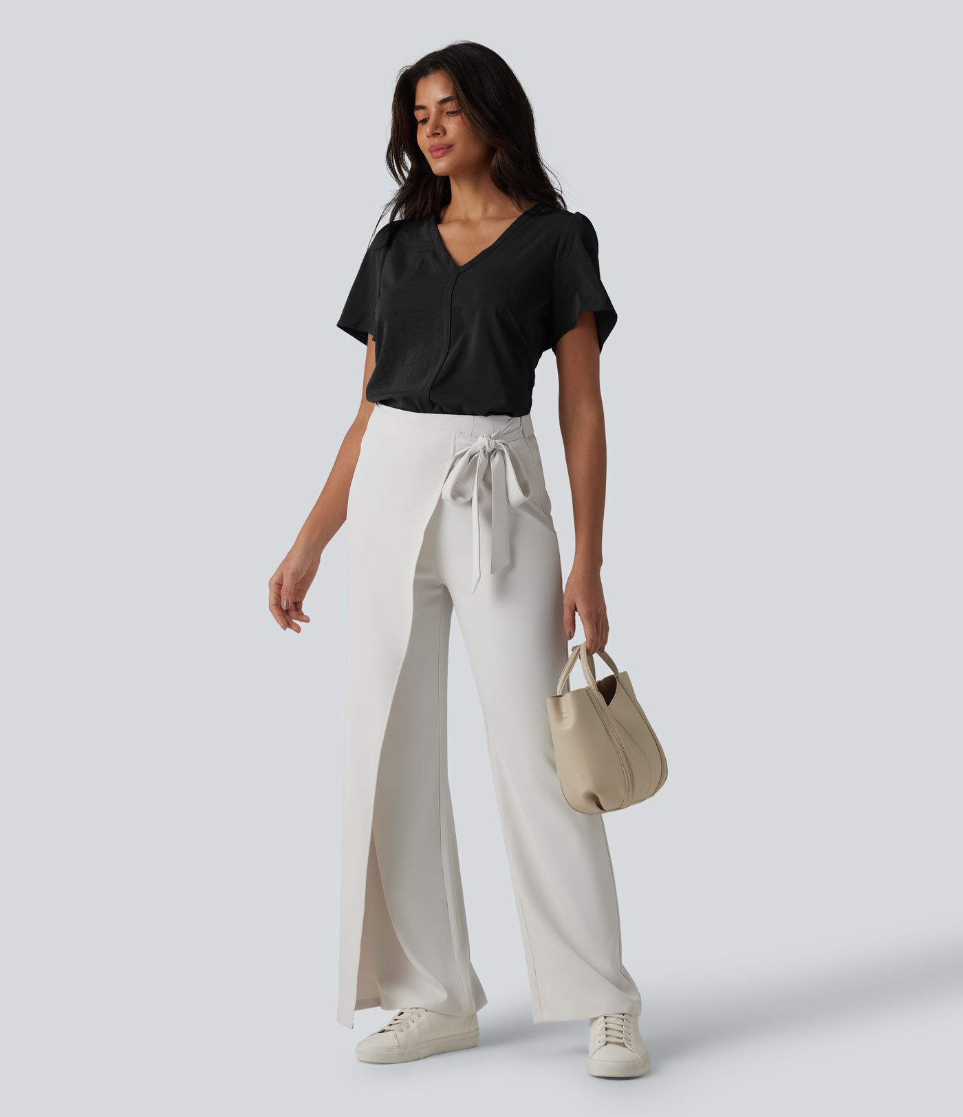 V Neck Short Sleeve Work Top V Neck Short Sleeve Work Top