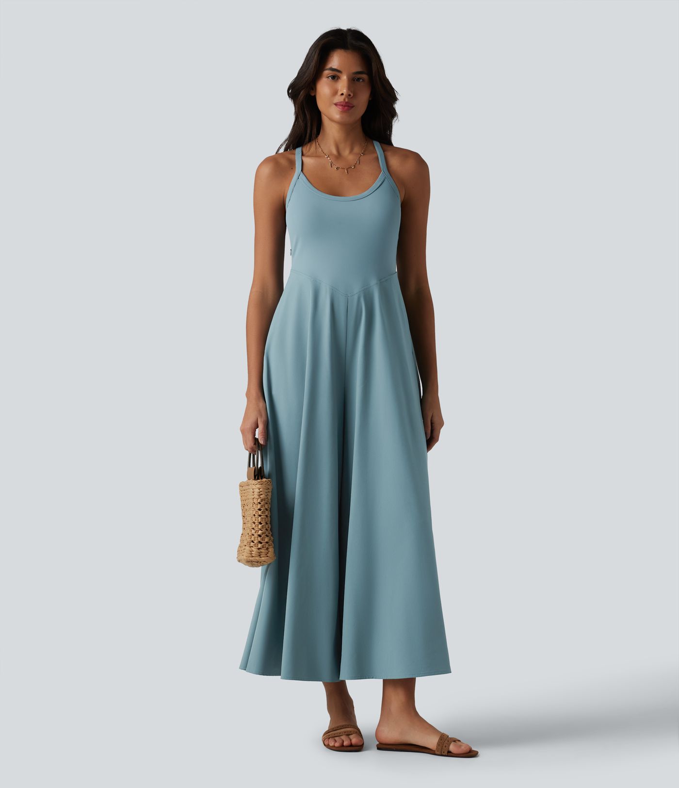 Breezeful™ - Fließender Jumpsuit mit U-Ausschnitt und Seitentaschen - schnelltrocknend