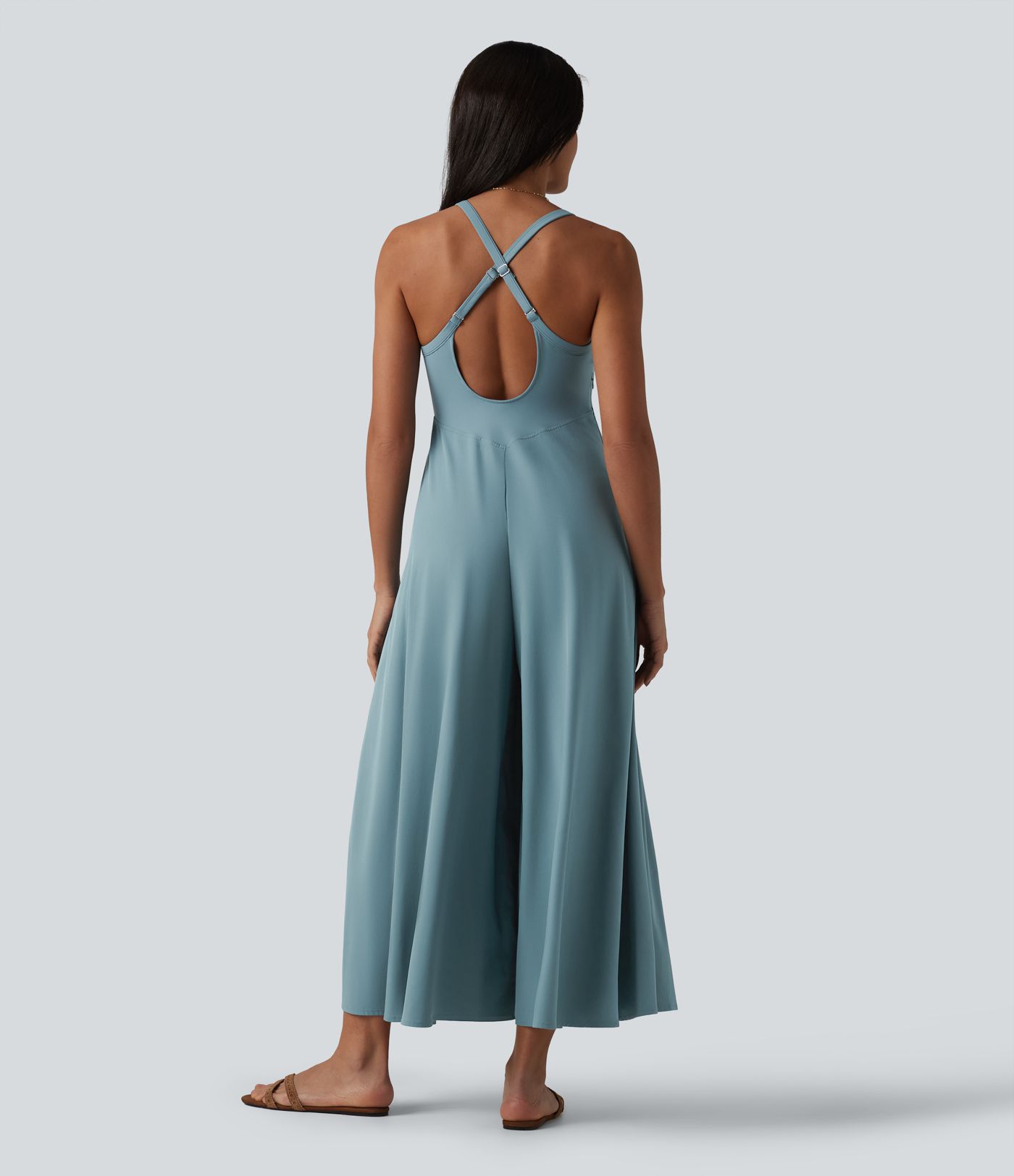 Breezeful™ - Fließender Jumpsuit mit U-Ausschnitt und Seitentaschen - schnelltrocknend