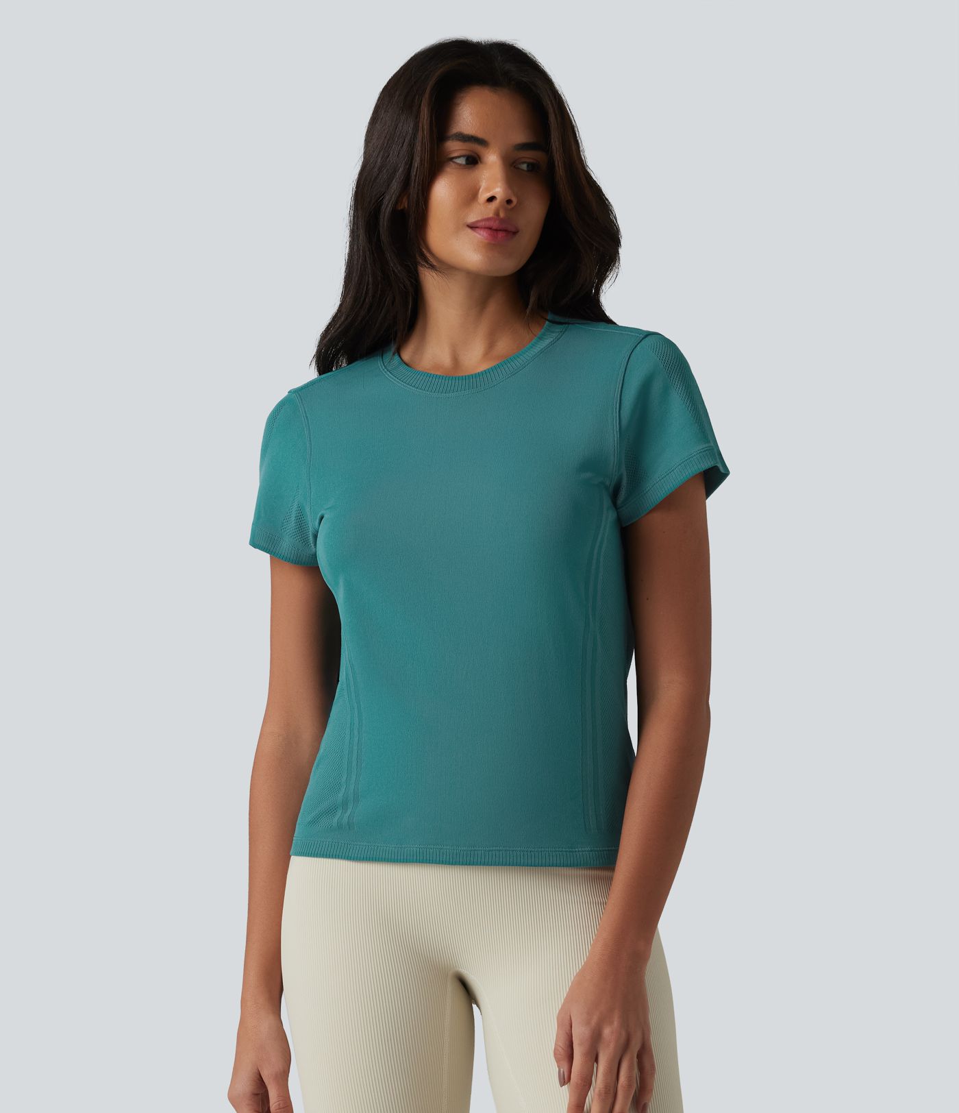 OneForm Seamless Flow Round Neck Short Sleeve Breathable Mesh Workout Sports Top