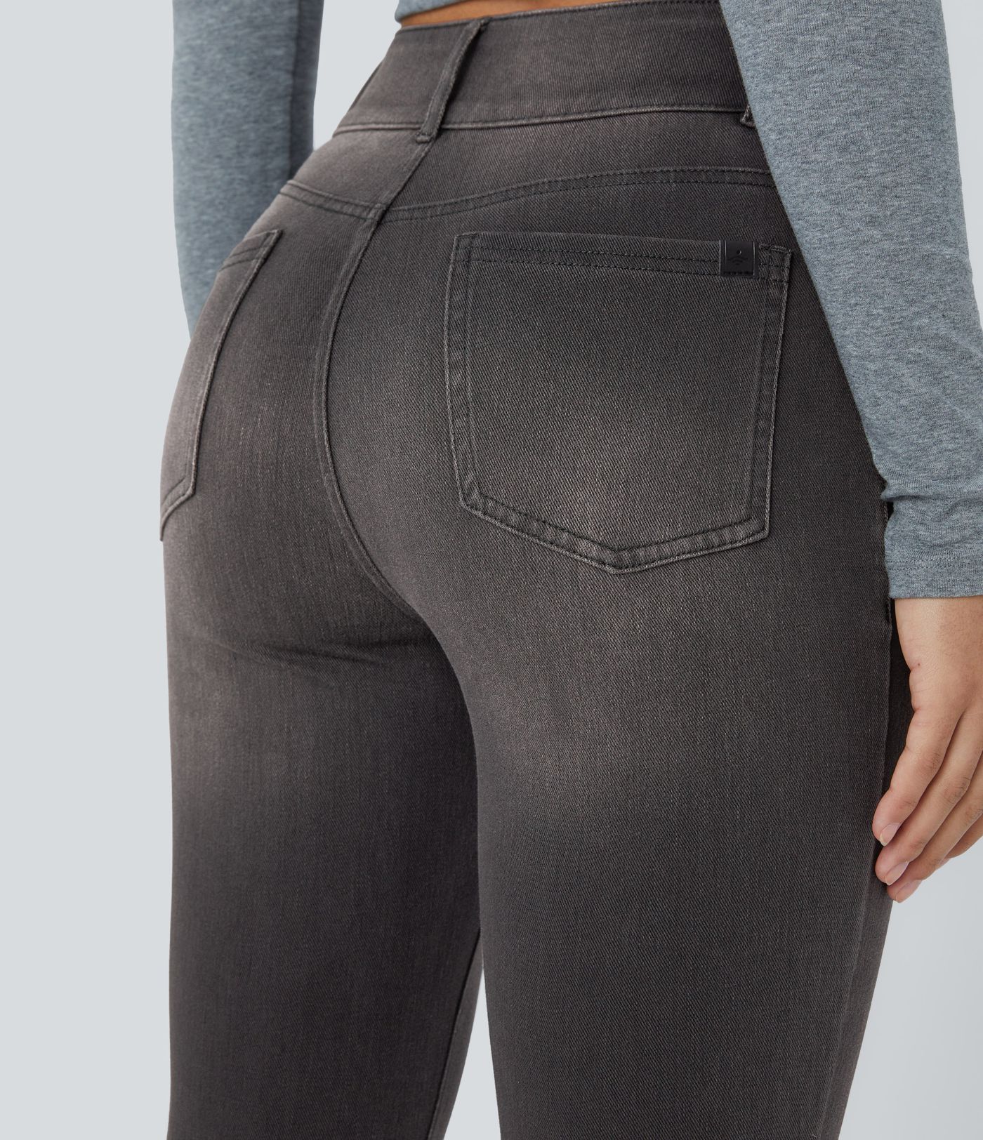 Halara Flex™ High Waisted Zipper Pockets Casual Skinny Jeans Halara Flex™ High Waisted Zipper Pockets Casual Skinny Jeans