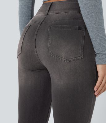 Halara Flex™ High Waisted Zipper Pockets Casual Skinny Jeans Halara Flex™ High Waisted Zipper Pockets Casual Skinny Jeans