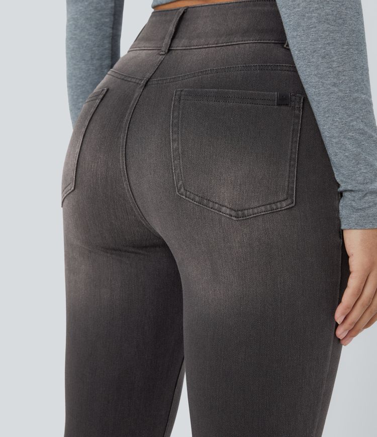 Halara Flex™ High Waisted Zipper Pockets Casual Skinny Jeans Halara Flex™ High Waisted Zipper Pockets Casual Skinny Jeans