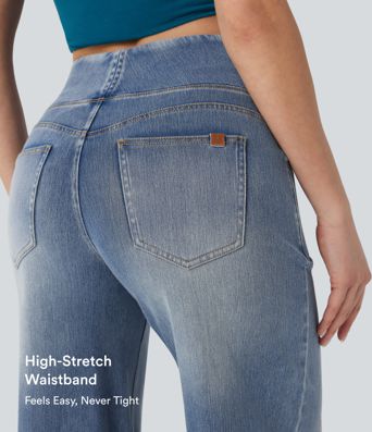Halara Flex™ Mid Rise Tummy Control Casual Baggy Jeans with Pockets