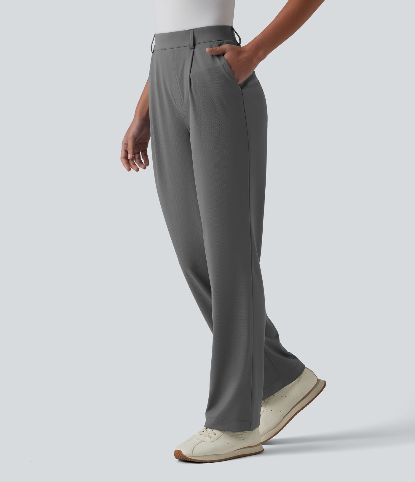 Golf-Hose mit hohem Bund, Seitentaschen und geradem Bein - schnelltrocknend, UPF40+