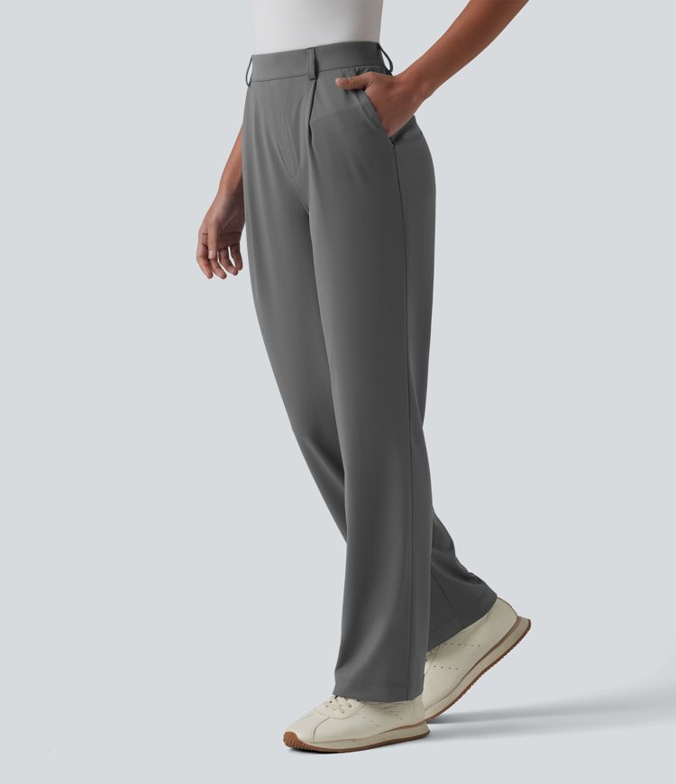 Golf-Hose mit hohem Bund, Seitentaschen und geradem Bein - schnelltrocknend, UPF40+