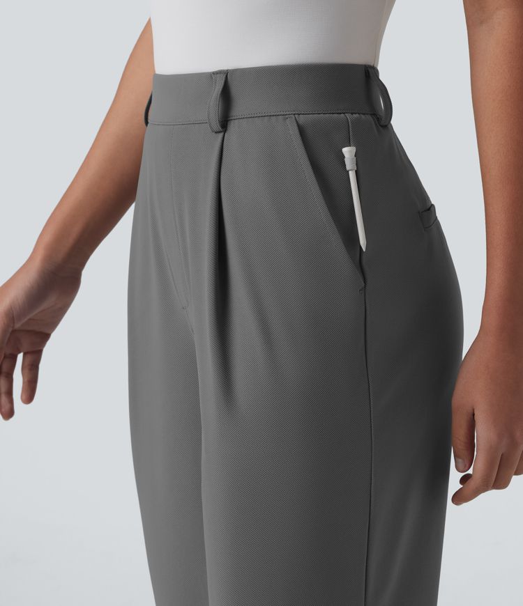 Golf-Hose mit hohem Bund, Seitentaschen und geradem Bein - schnelltrocknend, UPF40+