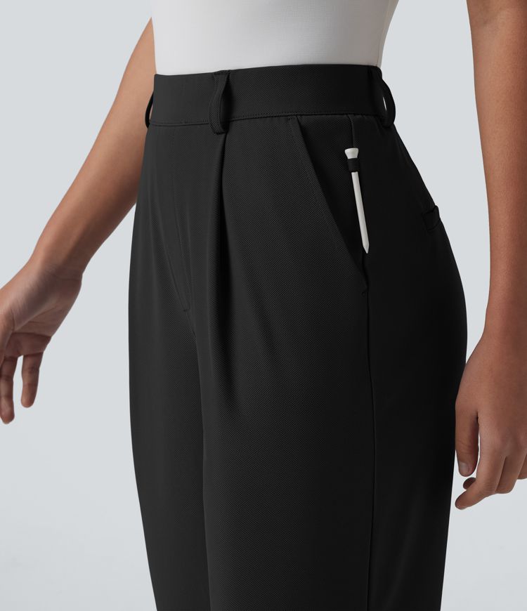 Golf-Hose mit hohem Bund, Seitentaschen und geradem Bein - schnelltrocknend, UPF40+ Golf-Hose mit hohem Bund, Seitentaschen und geradem Bein - schnelltrocknend, UPF40+