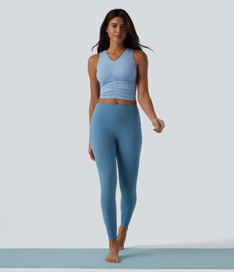 OneForm Seamless Flow V Neck Ruched Cropped Yoga Tank Top OneForm Seamless Flow V Neck Ruched Cropped Yoga Tank Top