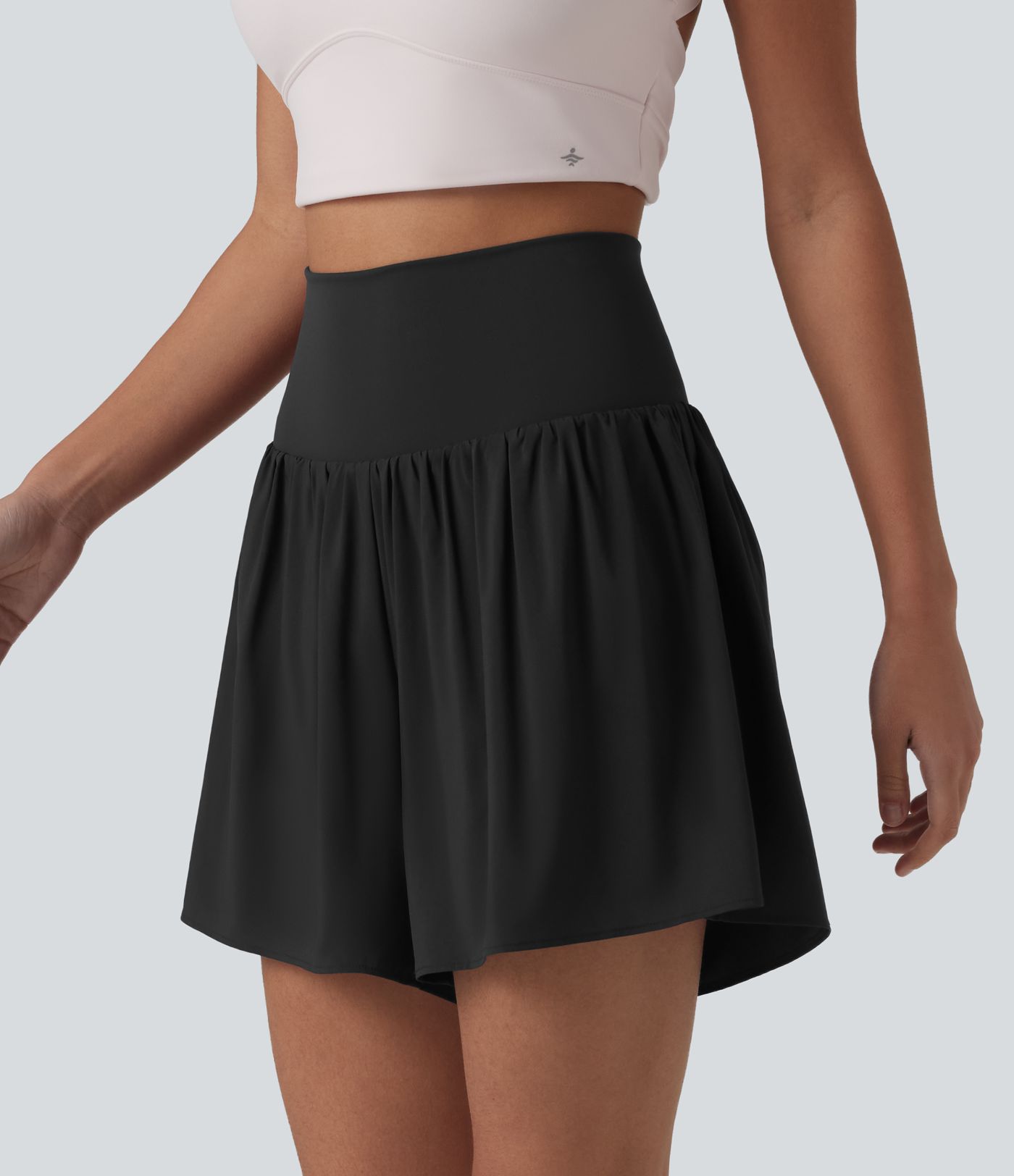 High Waisted 2-in-1 Running Shorts 5'' with Pockets