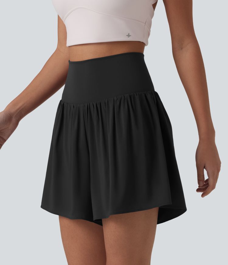 High Waisted 2-in-1 Running Shorts 5'' with Pockets