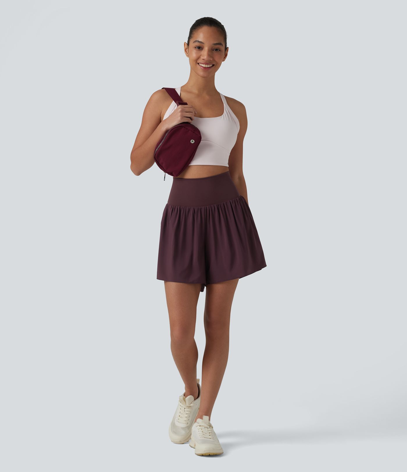 2-in-1 Laufshorts mit hohem Bund und mehreren Taschen - 12,7 cm