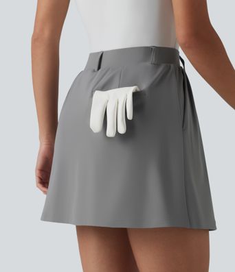 Mid Rise 2-in-1 A-line Golf Skirt-Golf Tee Pockets Mid Rise 2-in-1 A-line Golf Skirt-Golf Tee Pockets