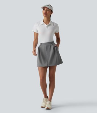 Mid Rise 2-in-1 A-line Golf Skirt-Golf Tee Pockets Mid Rise 2-in-1 A-line Golf Skirt-Golf Tee Pockets