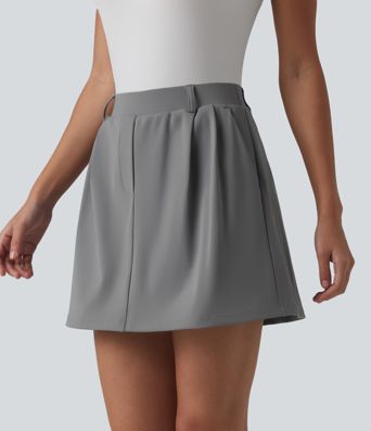 Mid Rise 2-in-1 A-line Golf Skirt-Golf Tee Pockets Mid Rise 2-in-1 A-line Golf Skirt-Golf Tee Pockets