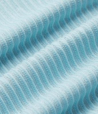 Bikini-Oberteil mit eckigem Ausschnitt, Streifen und Glitzer - Push-Up