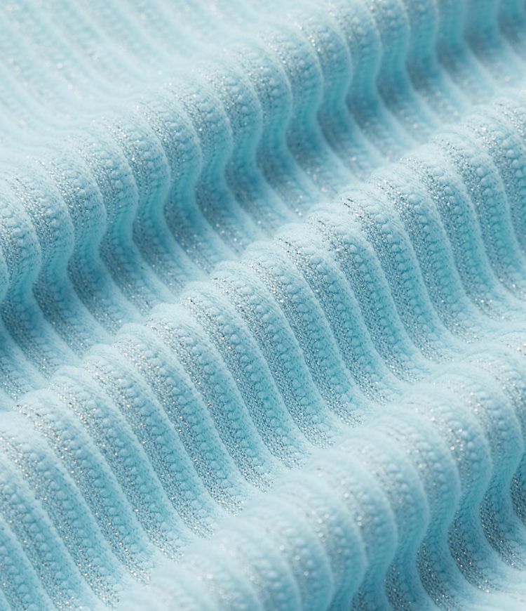 Bikini-Oberteil mit eckigem Ausschnitt, Streifen und Glitzer - Push-Up