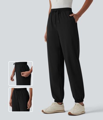 Mid Rise Drawstring Quick Dry Cool Touch Golf Joggers with Pockets-UPF40+