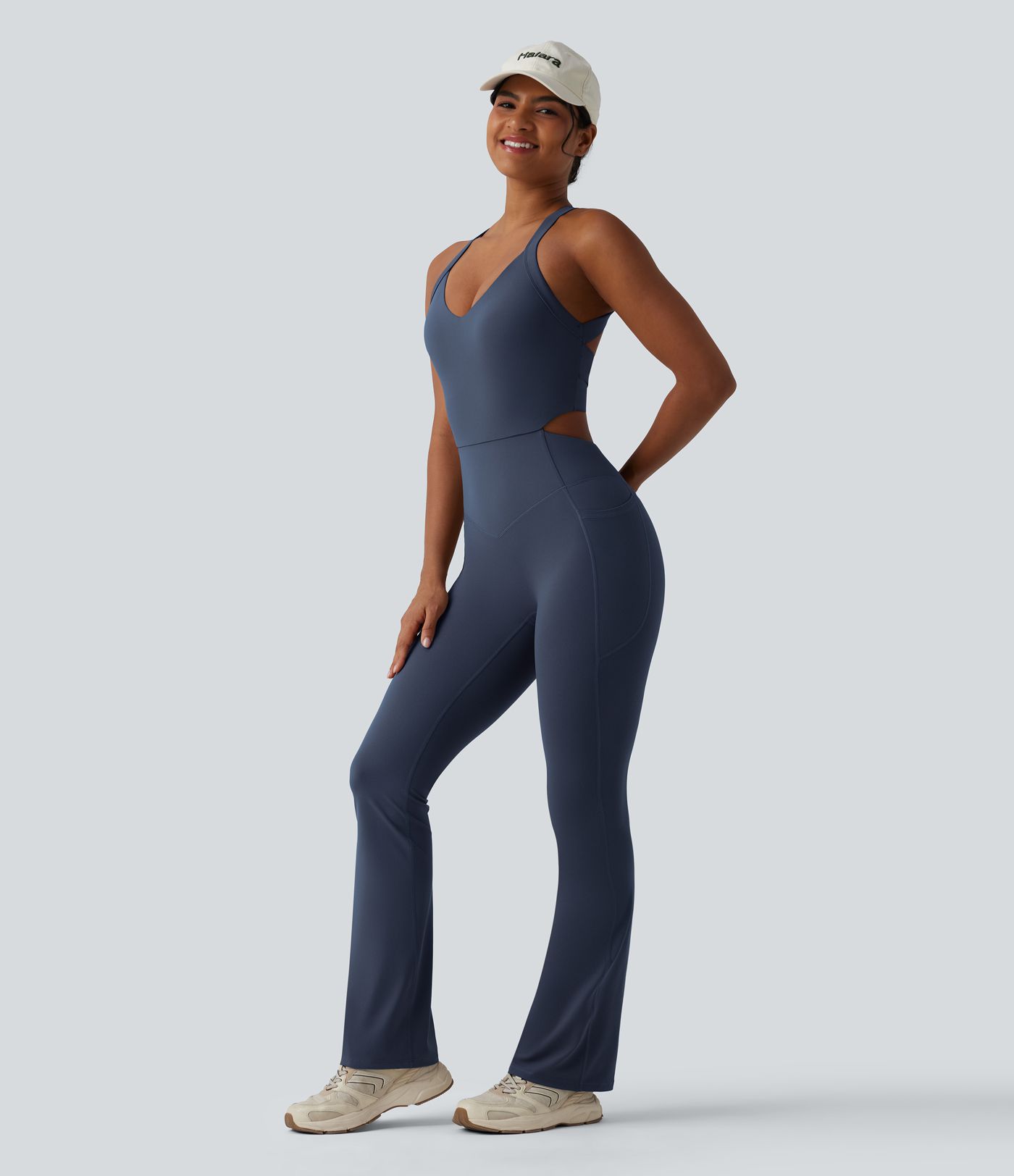 Halara UltraSculpt™ Tummy Control Bootcut Training Jumpsuit with Pockets-Easy Peezy Edition