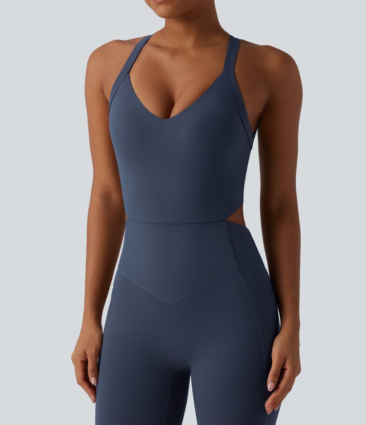 Halara UltraSculpt™ Tummy Control Bootcut Training Jumpsuit with Pockets-Easy Peezy Edition
