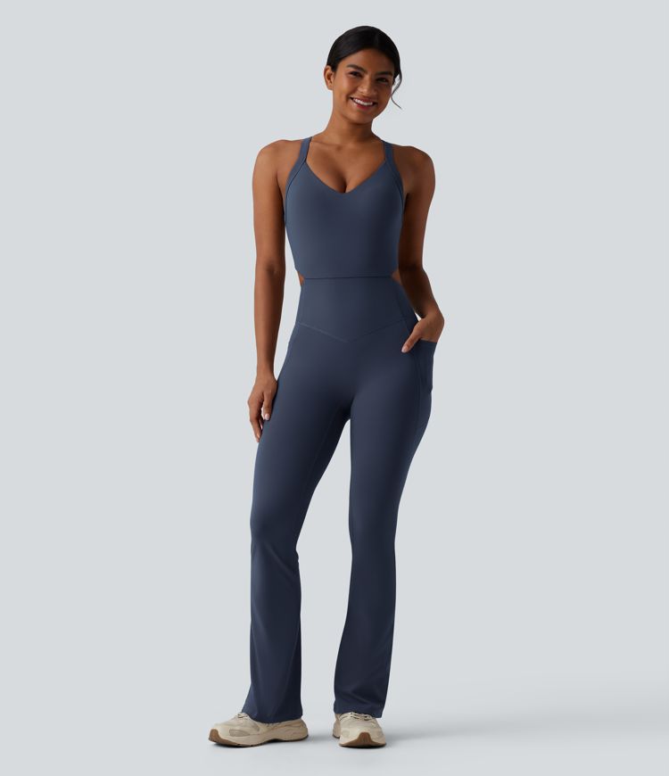Halara UltraSculpt™ Tummy Control Bootcut Training Jumpsuit with Pockets-Easy Peezy Edition