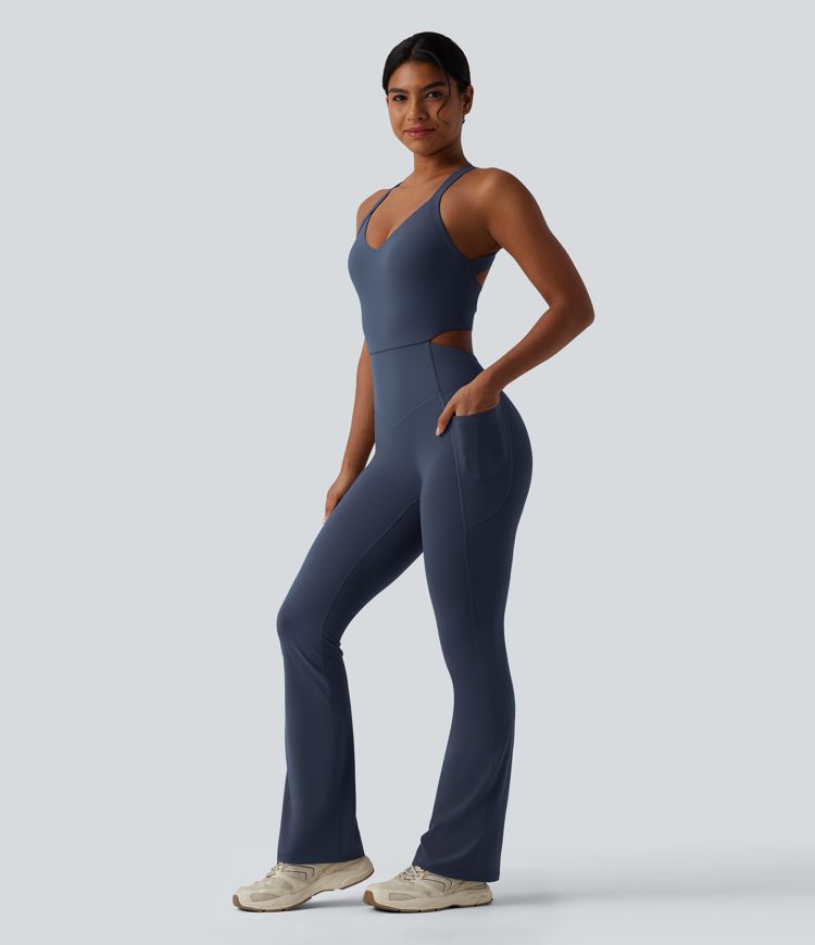 Halara UltraSculpt™ Tummy Control Bootcut Training Jumpsuit with Pockets-Easy Peezy Edition