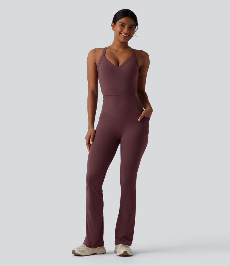 Halara UltraSculpt™ Tummy Control Bootcut Training Jumpsuit with Pockets-Easy Peezy Edition