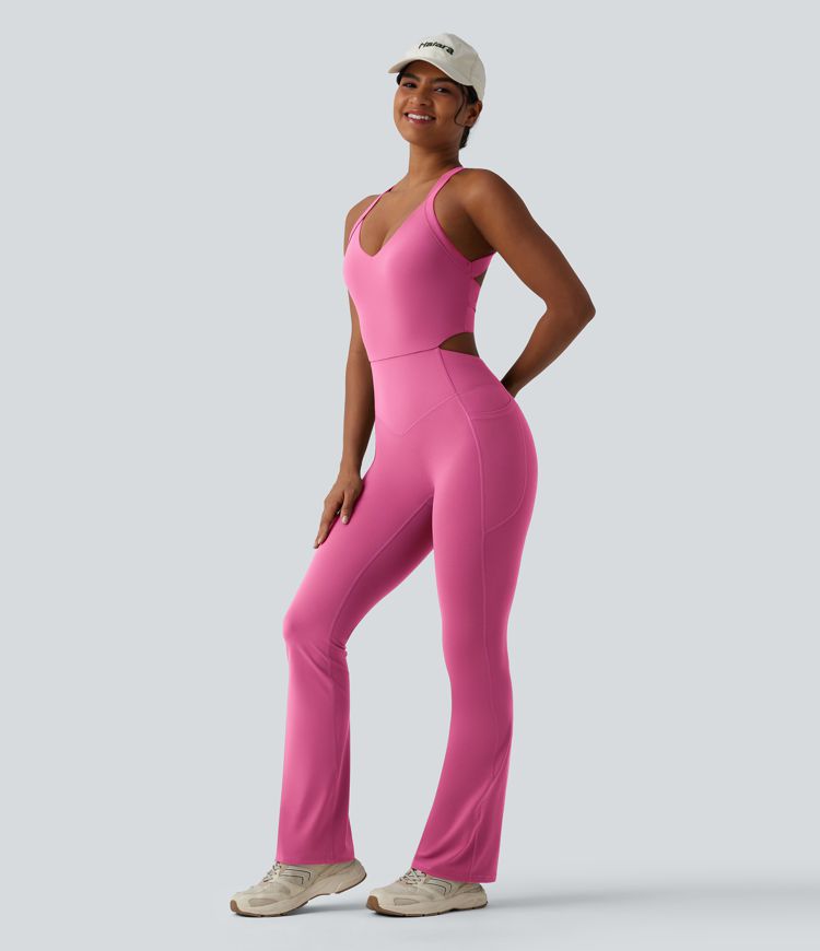 Halara UltraSculpt™ Tummy Control Bootcut Training Jumpsuit with Pockets-Easy Peezy Edition