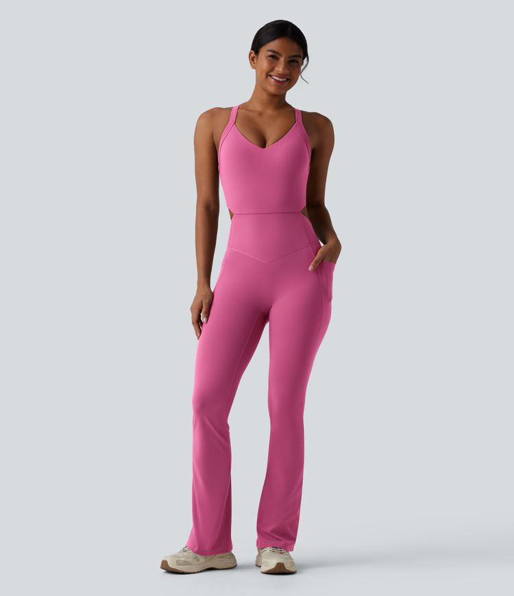 Halara UltraSculpt™ Tummy Control Bootcut Training Jumpsuit with Pockets-Easy Peezy Edition