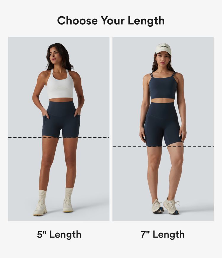 Halara Ultrasculpt™ short cycliste de running taille haute, maintien du ventre, empiècement croisé au dos, 5'' avec poches