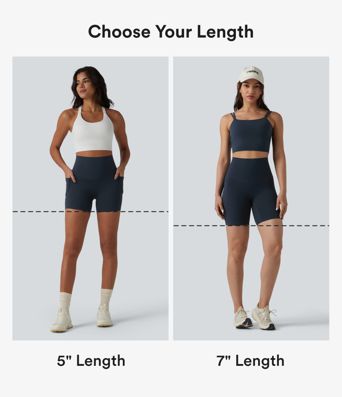 Halara Ultrasculpt™ High Waisted Tummy Control Crossover Back Running Biker Shorts 7'' with Pockets