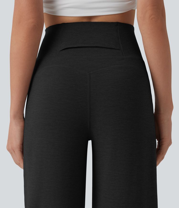 High Waisted Tummy Control Straight Leg Casual Pants with Pocket High Waisted Tummy Control Straight Leg Casual Pants with Pocket