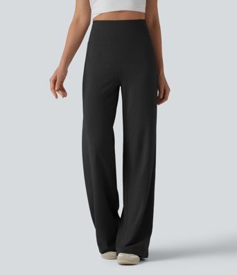 High Waisted Tummy Control Straight Leg Casual Pants with Pocket High Waisted Tummy Control Straight Leg Casual Pants with Pocket